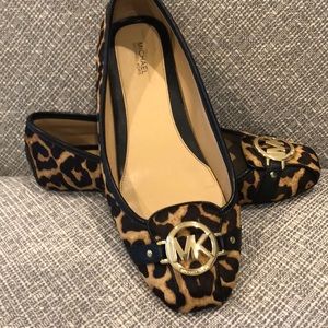 Michael Kors cheetah/ leopard calf hair flats